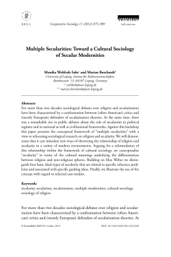 Multiple Secularities: Toward a Cultural Sociology of Secular