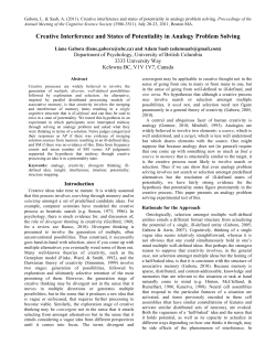 Creative Interference and States of Potentiality in Analogy Problem