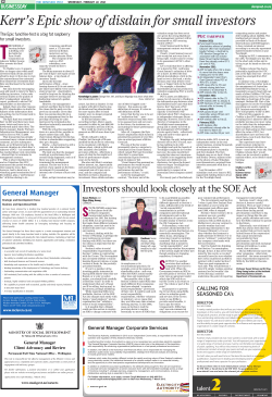 Kerr`s Epic show of disdain for small investors