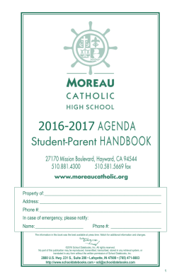 Student-Parent Handbook - Moreau Catholic High School