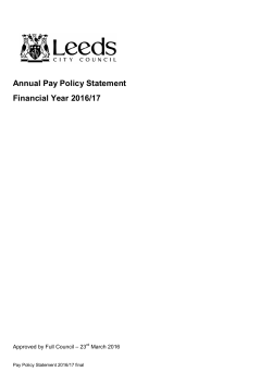 Annual pay policy statement 2016/17