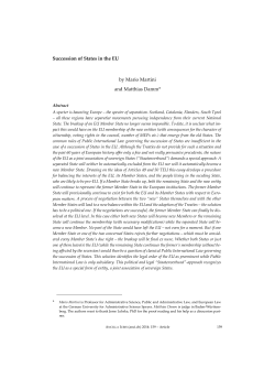 Succession of States in the EU