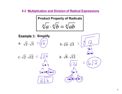 Product Property of Radicals Example 1: Simplify. a.  b. c. d.