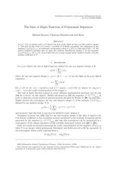 The Sum of Digits Function of Polynomial Sequences