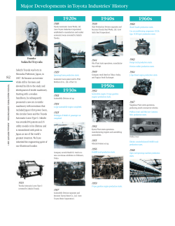 1920s Major Developments in Toyota Industries` History 1960s