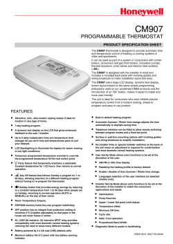 programmable thermostat - Product Catalogue - Europe