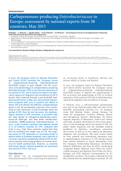 Carbapenemase-producing Enterobacteriaceae in Europe