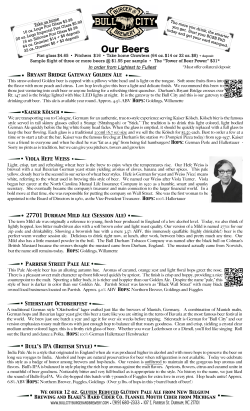 BCBB Beer Menu October A 2016 - Bull City Burger and Brewery