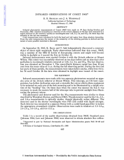 INFRARED OBSERVATIONS OF COMET 1965f* On September 18