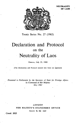 Declaration and Protocol Neutrality of Laos