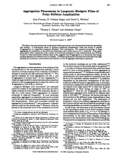 Aggregation Phenomena in Langmuir