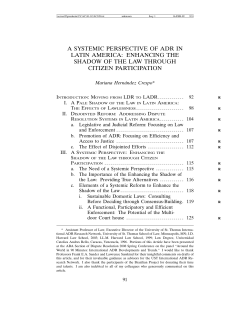 a systemic perspective of adr in latin america: enhancing the