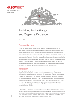 Revisiting Haiti&acute;s Gangs and Organized Violence 1