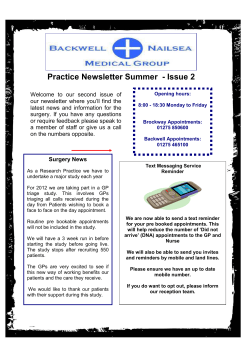 Practice Newsletter Spring - Backwell and Nailsea Medical Group