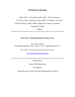 Karl Marx`s Intellectual Roots in John Locke