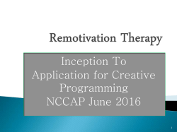 Remotivation Therapy - Temple University Sites