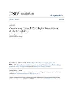 Community Control: Civil Rights Resistance in the Mile High City
