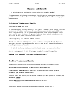 Meekness and Humility