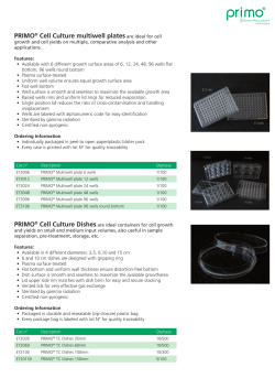 PRIMO&reg; Cell Culture multiwell plates are ideal for cell
