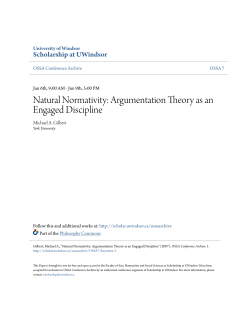 Natural Normativity: Argumentation Theory as an Engaged Discipline