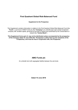 First Quadrant Global Risk-Balanced Fund AMG Funds plc