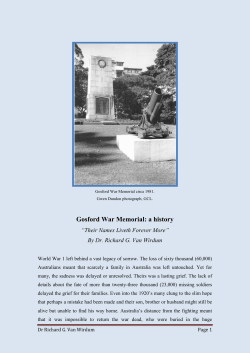 Gosford War Memorial: a history