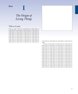 The Origin of Living Things