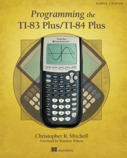Programming the TI-83 Plus/TI