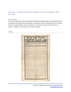 Primary Documents on Slavery, 1850-1857