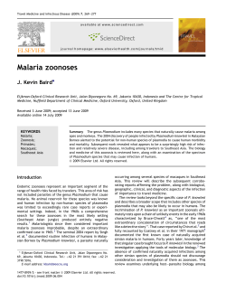 Malaria zoonoses