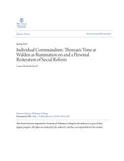 individual communalism: thoreau`s time at walden as rumination on