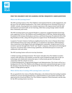 FREE THE CHILDREN`S NEW WE LEARNING CENTRE