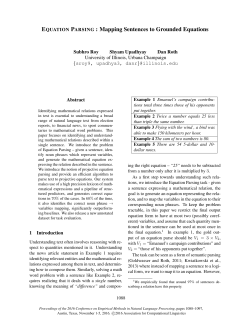 Equation Parsing : Mapping Sentences to Grounded Equations