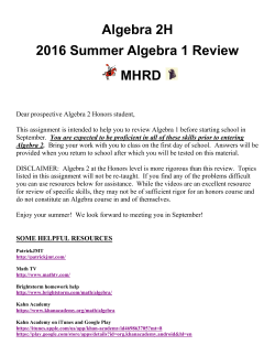 I Simplifying Numerical Expressions