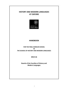 The Handbook for the Final Honour School of