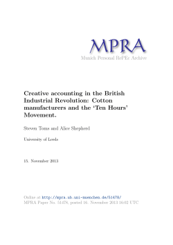 Creative accounting in the British Industrial Revolution: Cotton