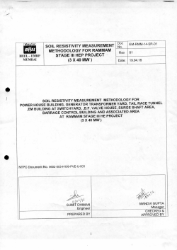 soil resistivity measurement methodology for rammam stage