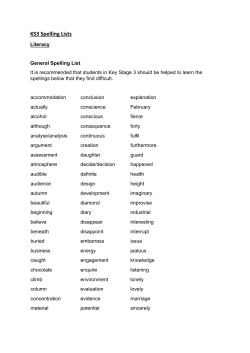 KS3 Spelling Lists