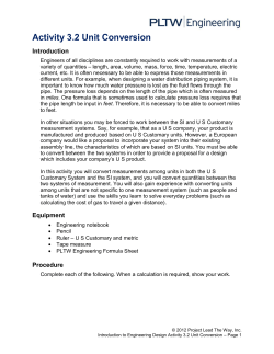 Activity 3.2 Unit Conversion