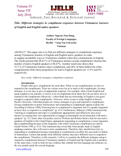 Different strategies in compliment responses between