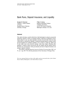 Bank Runs, Deposit Insurance, and Liquidity
