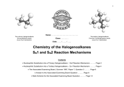 Chemistry of the Halogenoalkanes SN1 and SN2