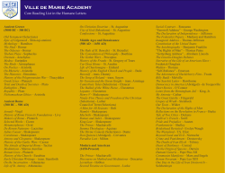 Core Reading List - Ville De Marie Academy