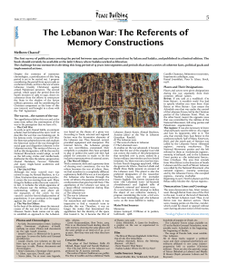 The Lebanon War: The Referents of Memory