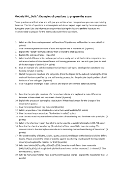Module M4 &bdquo; Soils&ldquo;: Examples of questions to prepare the exam