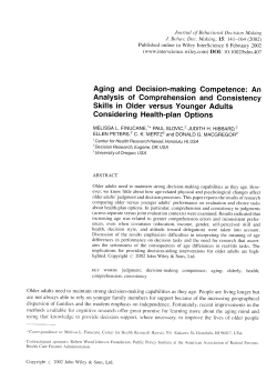 Aging and Decision-making Competence: An