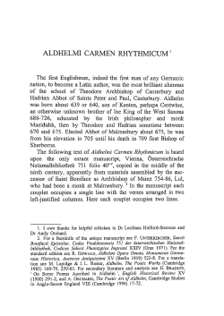 ALDHELMI CARMEN RHYTHMICUM `