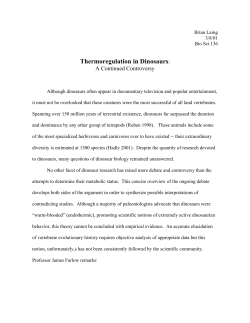 Thermoregulation in Dinosaurs A Continued Controversy