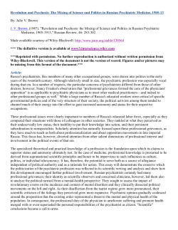 Revolution and Psychosis