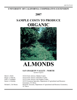 almonds - Cost Studies
